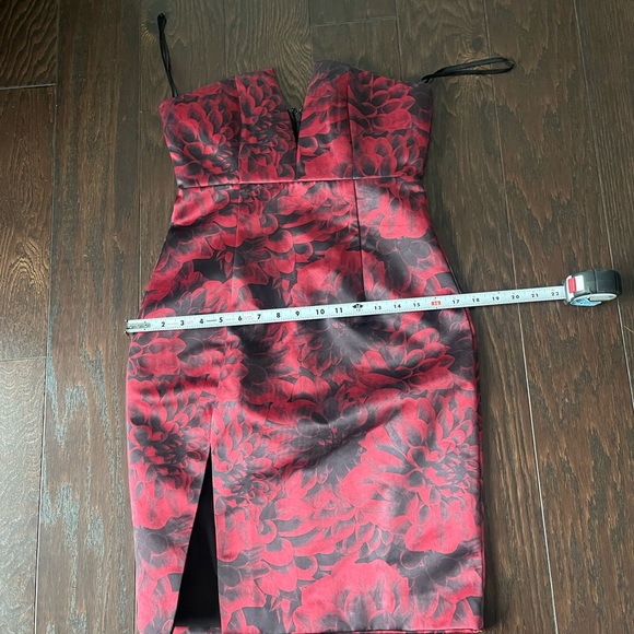 Revolve NBD Cocktail Dress Size Small Black Red Floral Strapless Mini Dress chic - Picture 11 of 12